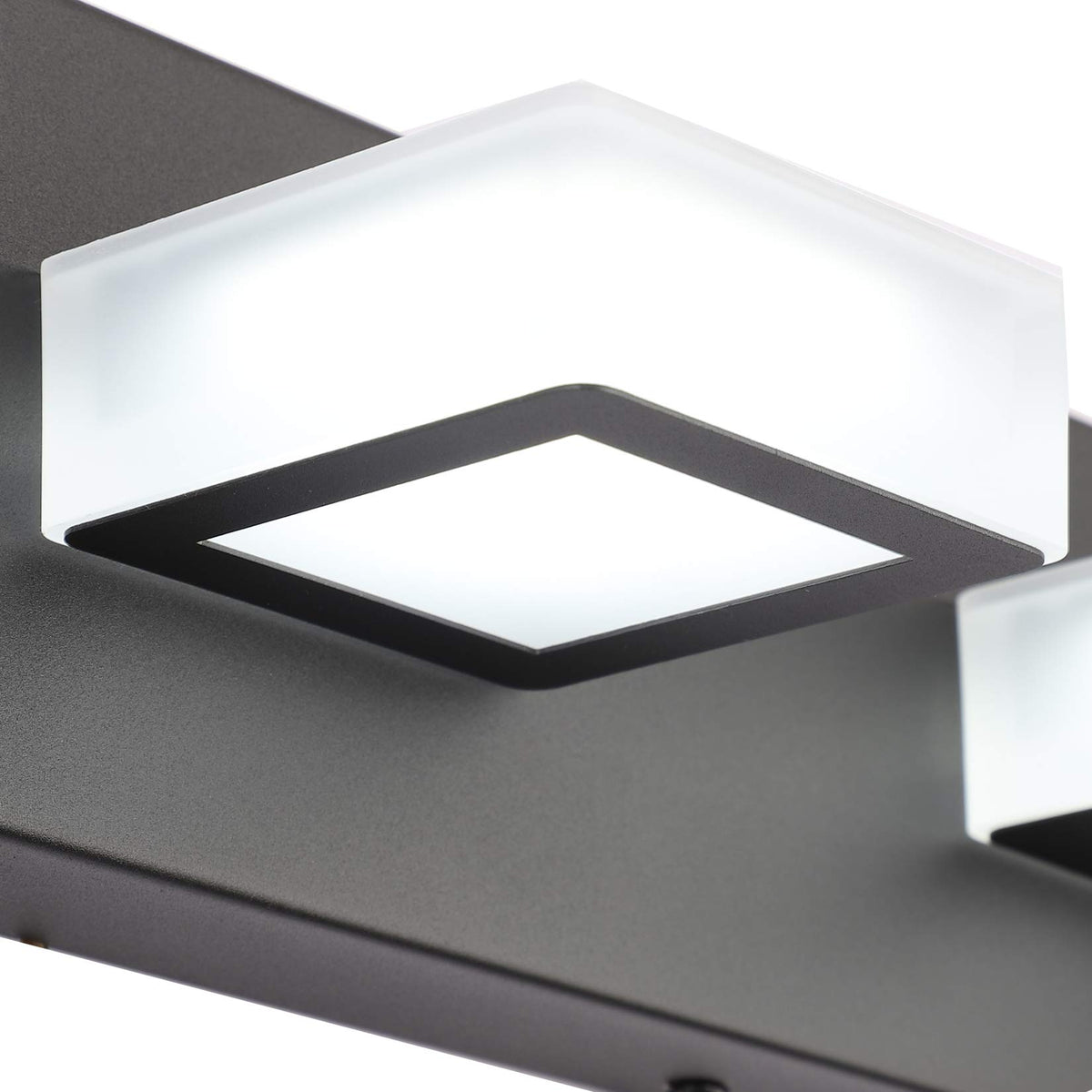 LED Modern Black Bathroom Vanity Lights 3 Lights Acrylic Modern Black Bathroom Wall Lighting Fixtures (Black-White light / 20 inch)