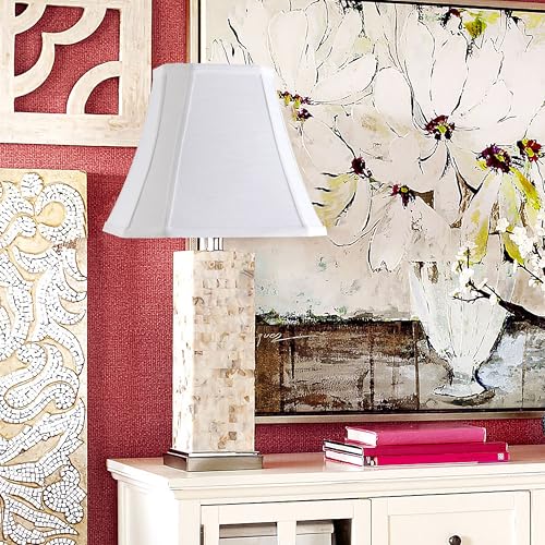 Off White Square Lamp Shades for Floor Lamps (8 x 14 x 11 inches - 2 Pack / Off White Linen)