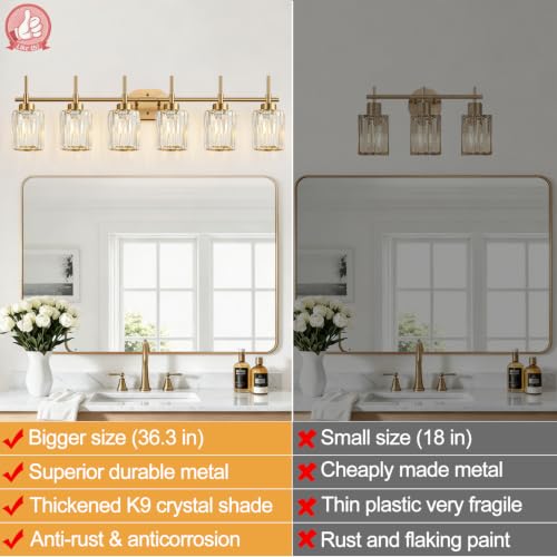 Modern Bathroom Vanity Light 6 (Brushed Gold / 6-light)
