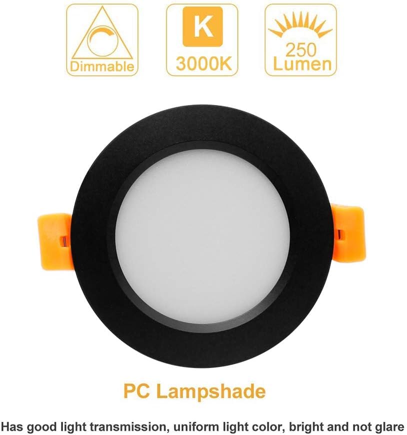 2 Inch LED Recessed Lighting (3000k (Warm White) / 24 Pack (Black))