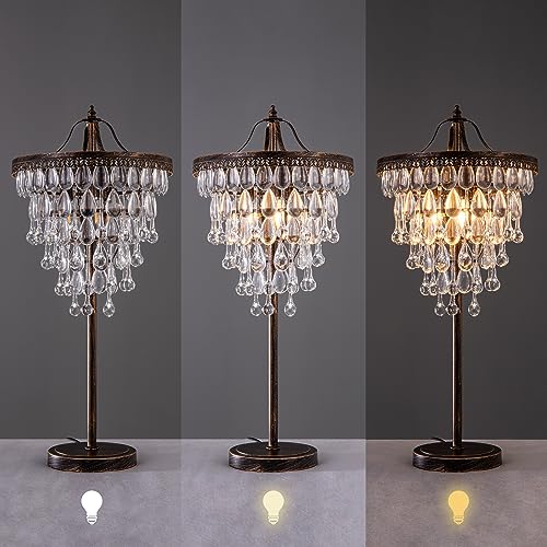 3 Lights Crystal Table Lamp for Living Room