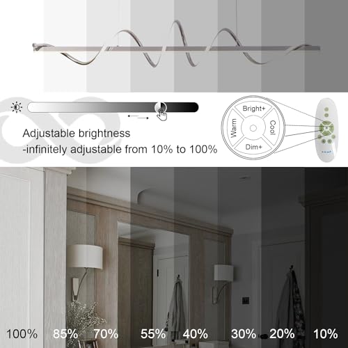 Modern LED Pendant Light for Kitchen Island Lighting (Electroplated Chrome / 39.37")