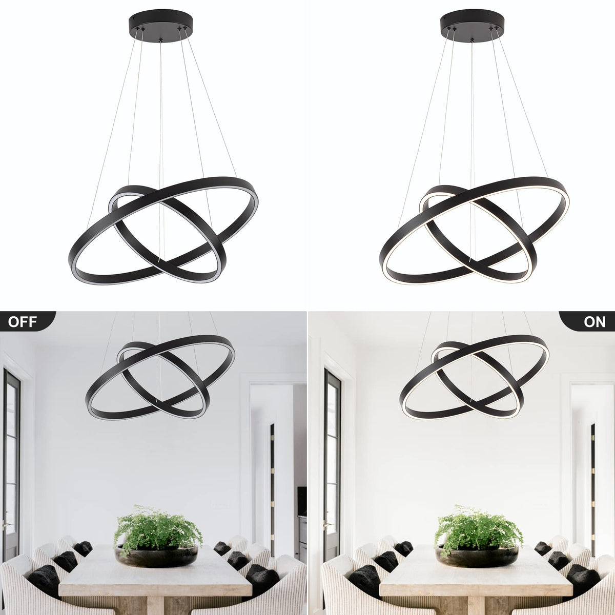 Modern Led Chandelier (15.7"+23.6")