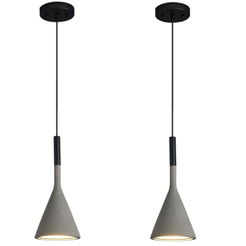 Farmhouse Black Pendant Light Fixtures Concrete Industrial Kitchen Island Pendant Lighting for Dining Room Bedroom Hallway Pendant Ceiling Lamp