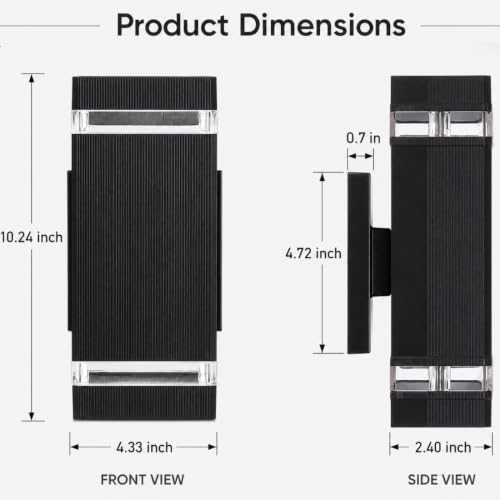 Outdoor Wall Lights (Square 2 Pack)
