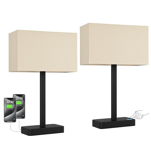 Touch Lamps for Nightstand Set of 2