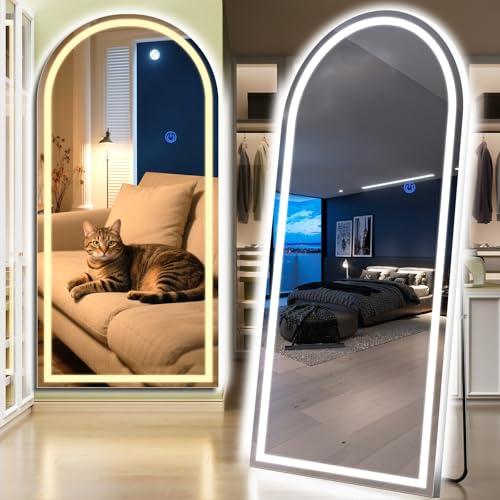 Arch Full Length Standing Mirror with LED Lights