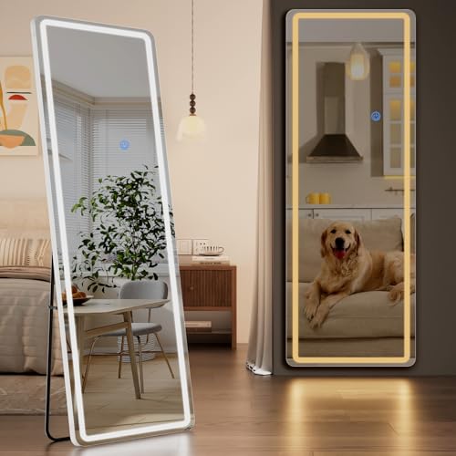 Full Length Mirror with LED Lights (Standing Mirror-rectangular / 65"L x 24"W)