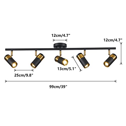 5 Light Track Lighting (Black(5-lights))