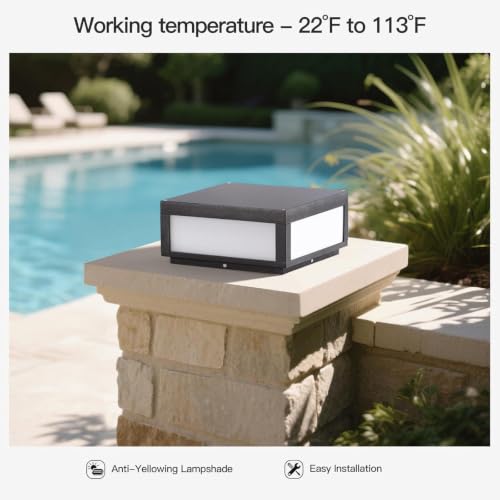 Outdoor Post Lights Dark Gray Square Column Lighting
