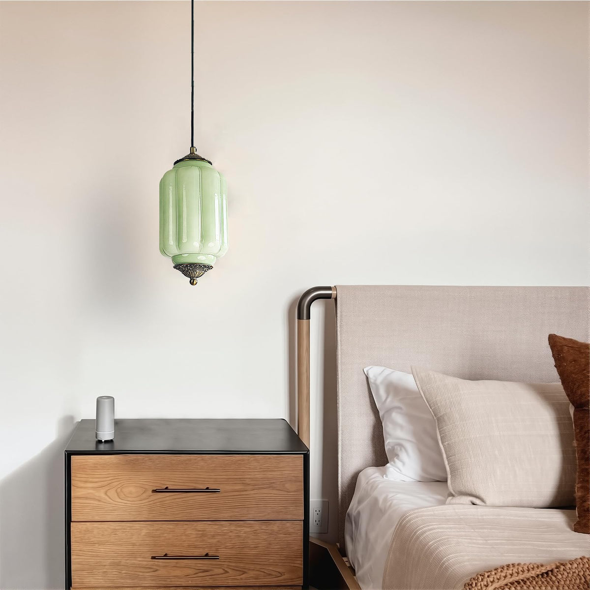 Vintage Milk Glass Pendant Lights Kitchen (Green / 5.5 in)