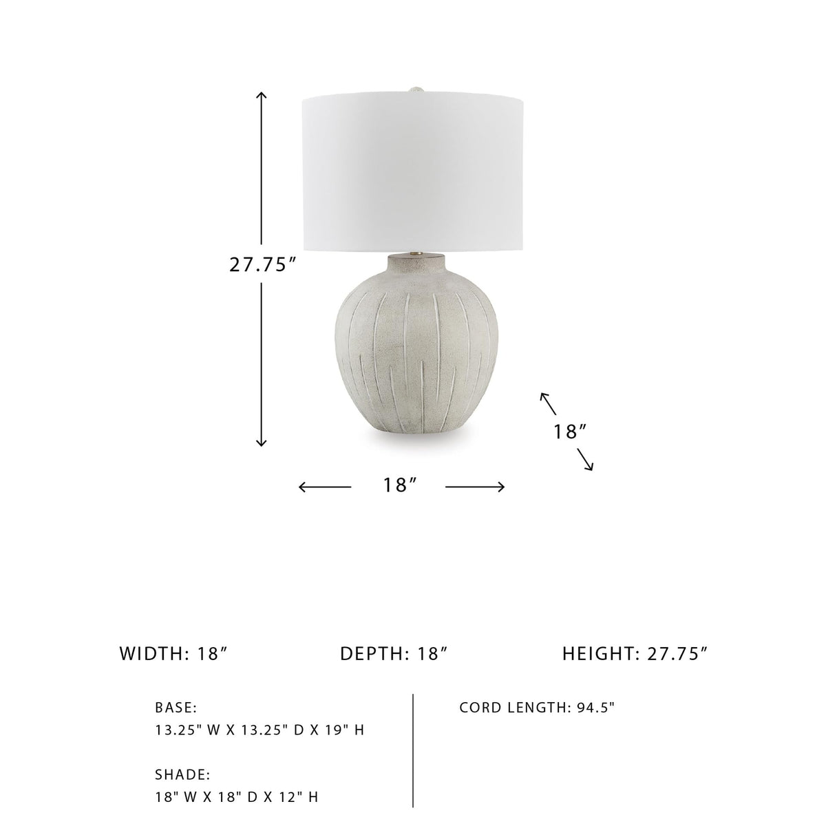 Living Room Table Lamp (Warm Gray)