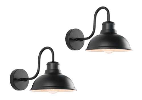Barn Light Outdoor Wall Lights 8" Exterior Lighting Fixtures 2 Pack (8*7.75*12.75 inches)