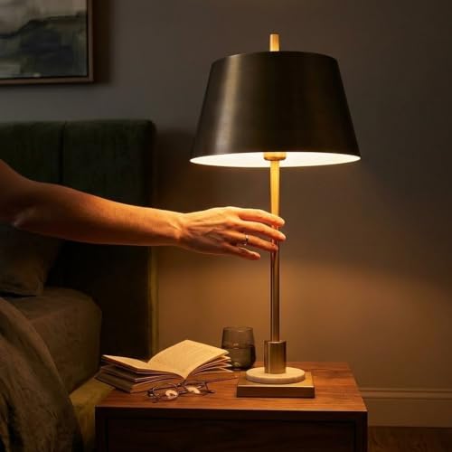 Fritzburn Metal Buffet Table Lamp (Gold Finish/White / Table Lamp)