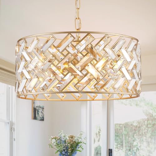 18" Gold Crystal Chandelier (Large Gold)