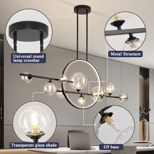 54" Modern Pendant Light Fixtures (Black / 54.3 inches)