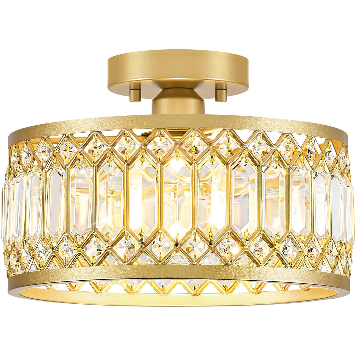 Crystal Gold Ceiling Light (Gold / 11 Inch)