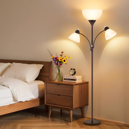 Torchiere Floor Lamps for Living Room (Brown)
