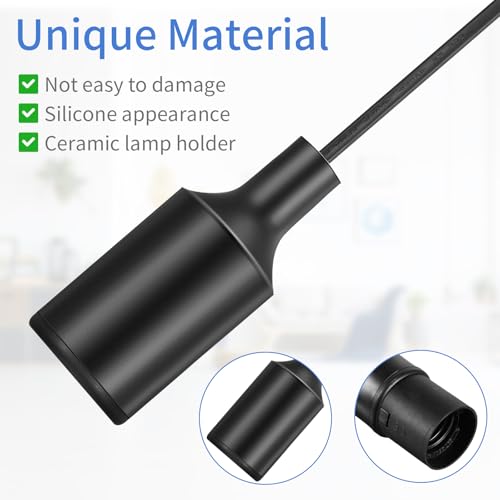 10 Pack Pendant Light Cord with Switch for E26 E27 (6 Feet)