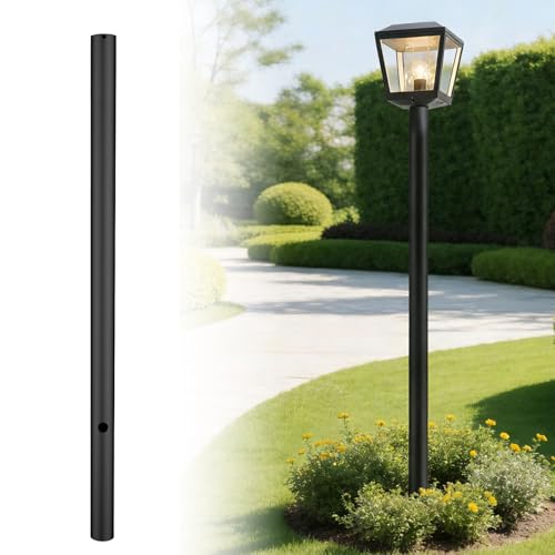 3" x 110" Black Outdoor Light Post Pole