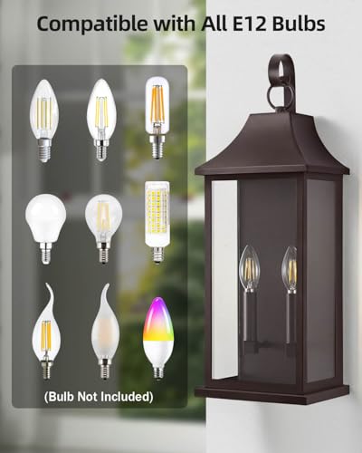 22" Large Outdoor Wall Lights (Bronze / 22 Inch)