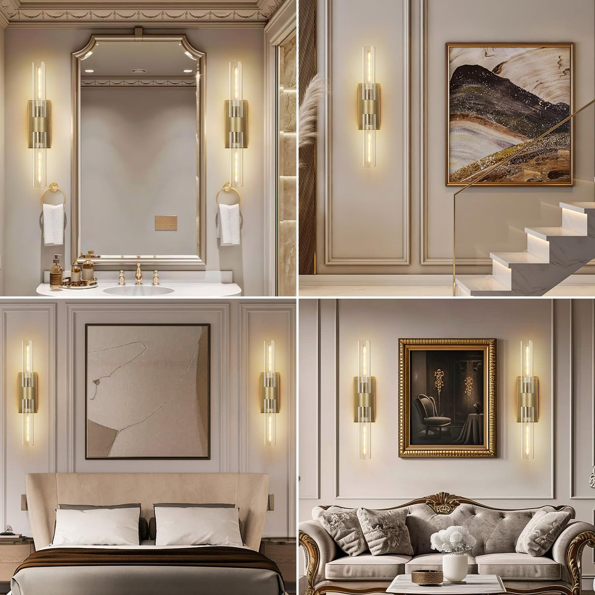 Brass Bathroom Vanity Wall Sconces (Bronze-A-Warm / 22.8"-1 Pack)