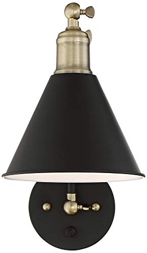 Wray Black and Antique Brass Plug (Set of 2 - Brass and Black)