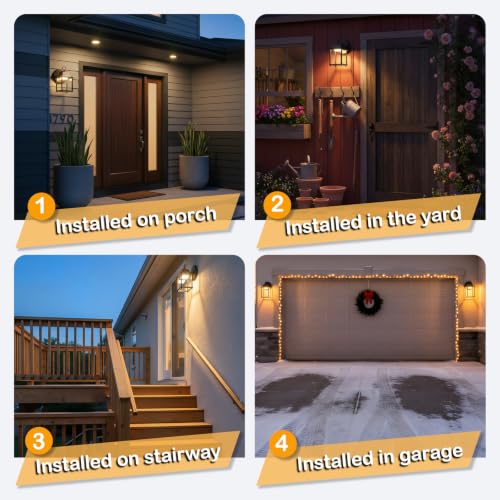 Outdoor Wall Light Fixture (3000K Black / 1-pack)