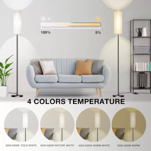 67" Floor Lamps for Living Room with Magnetic Remote