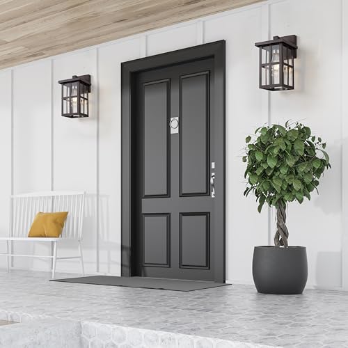 2 Pack Bronze Outdoor Wall Light Fixtures (Bronze / 2 Pack H11")