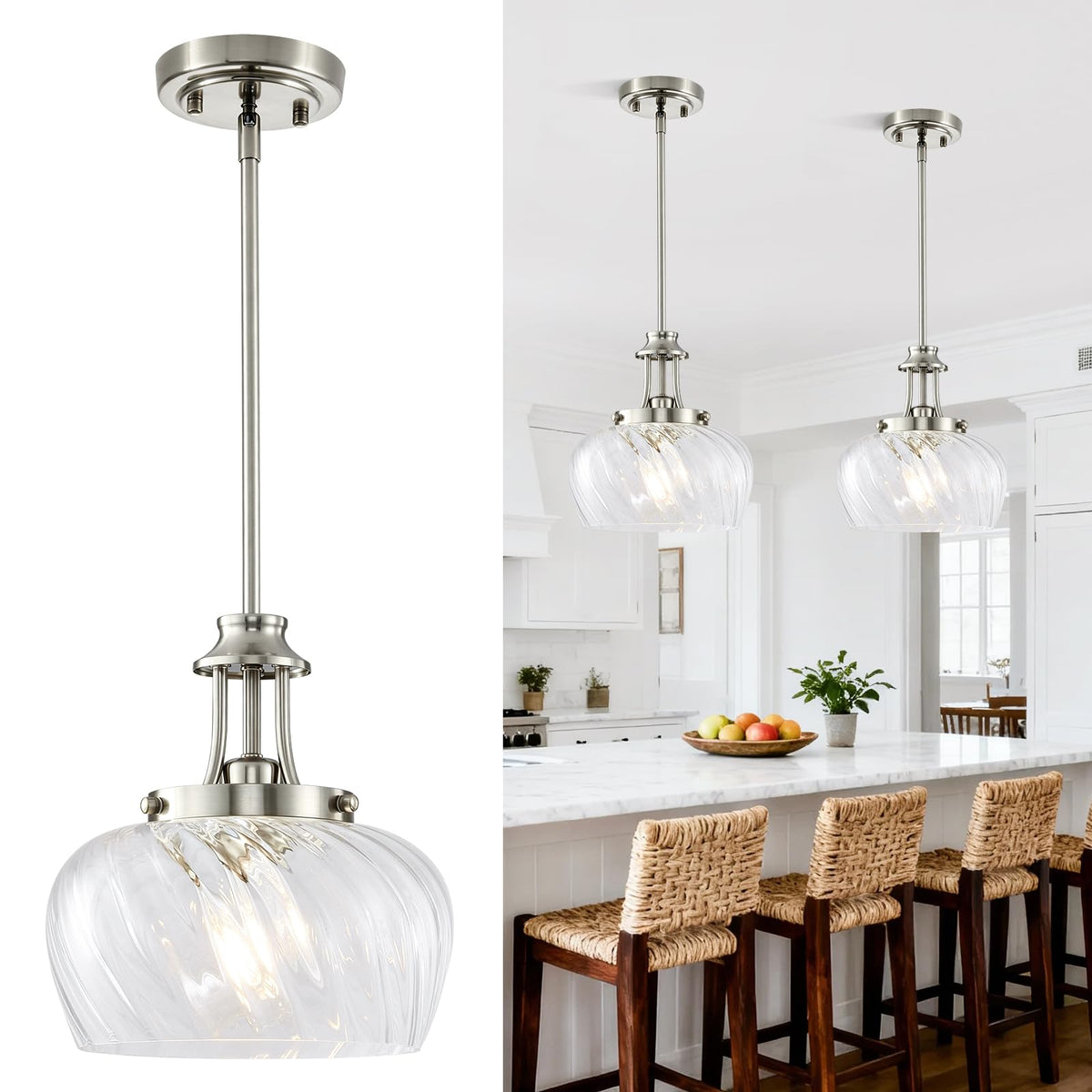 Modern Pendant Lights Kitchen Island (03-Brushed Nickel)