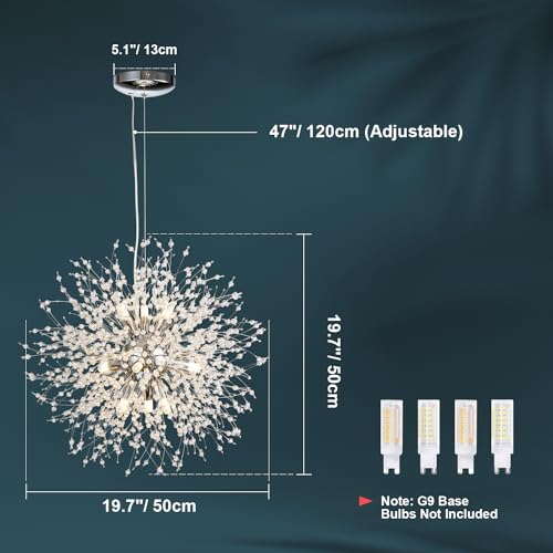 Modern Crystal Chandeliers Firework (Chrome / 9-Light (Semi-Flush Mount))