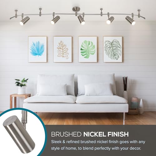 Ellipse Track Ceiling Light with 5 Adjustable LED Heads (Brushed Nickel)