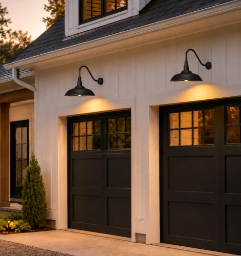 18" Large Gooseneck Barn Lights Outdoor (18 Dome - 2 Pack)