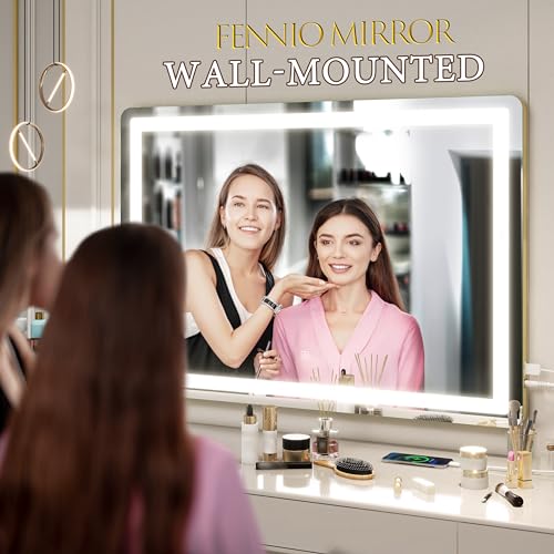 Vanity Mirror with Lights 32"x22" (Gold / 32"L x 22"W)