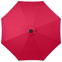 10ft Solar Polyester LED Lighted Patio Umbrella w