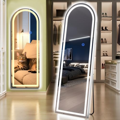 Arch Full Length Standing Mirror with LED Lights