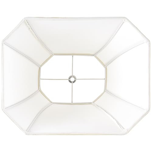 Square Cut Corner Lamp Shades Set of 2 (8 x 14 x 11 inches - 2 Pack / Cream)