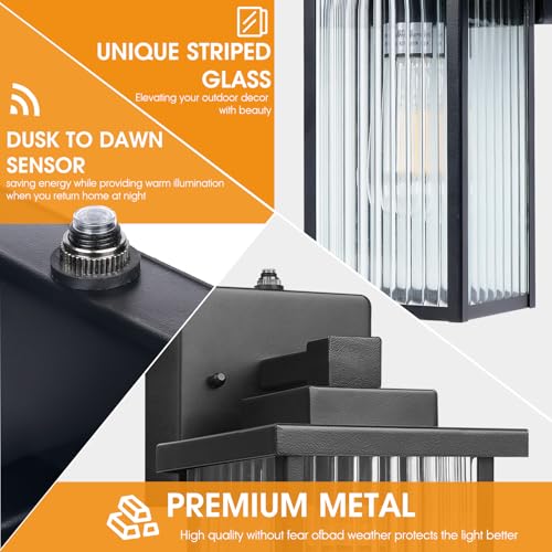 2 Pack 13" Black Dusk to Dawn Wall (Black / 13''-2 Pack)