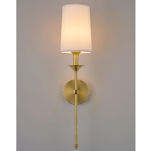 2 Pack Plug in Wall Sconces Set of 2 (Polished Gold-Plug in)