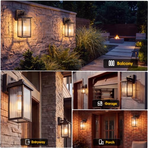 Motion Sensor Wall Light (Black Brush Gold / 10.6''-1 Pack)