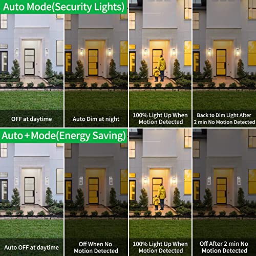 2 Pack Motion Sensor Outdoor Wall Lantern (White / 13.25 inch)