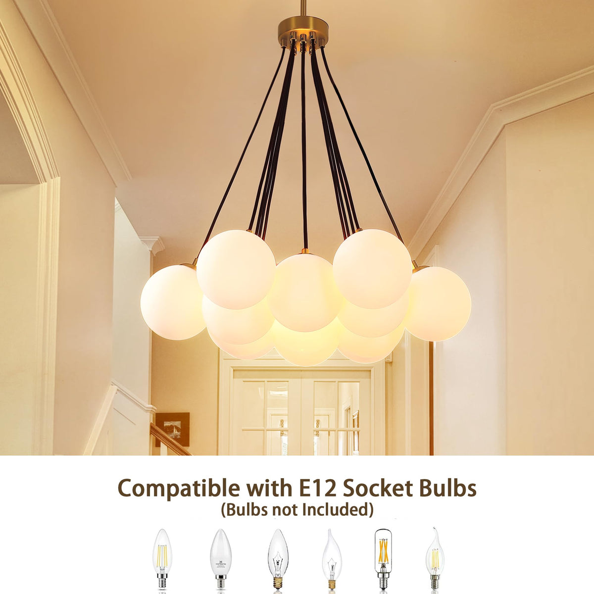 Modern Sputnik Chandelier (Gold-13 Light / 26 3/8")