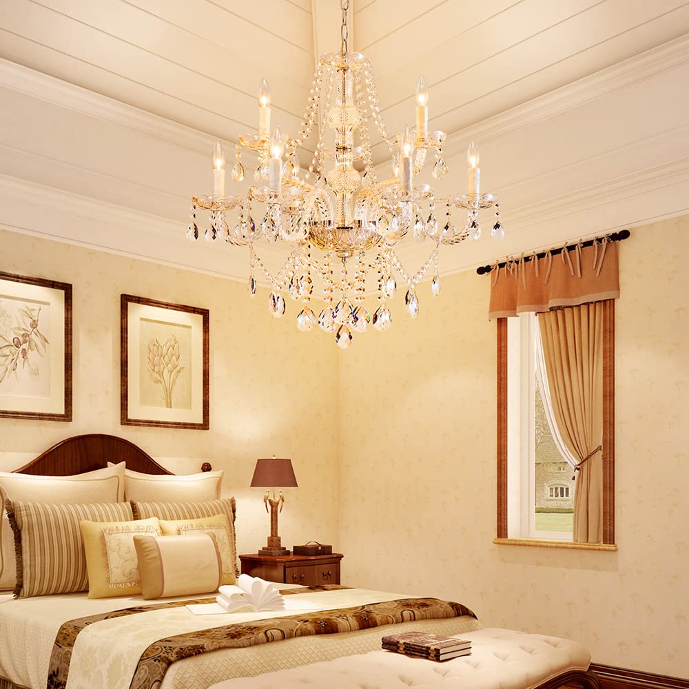 Saint Mossi 9 Light Modern Contemporary Elegant Crystal Glass Chandelier (Clear Crystal / W28" 2 Tier)