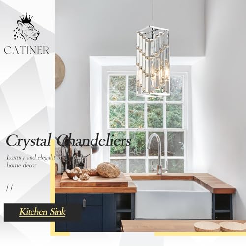 Chrome Crystal Pendant Light (Chrome Square 1-Light)
