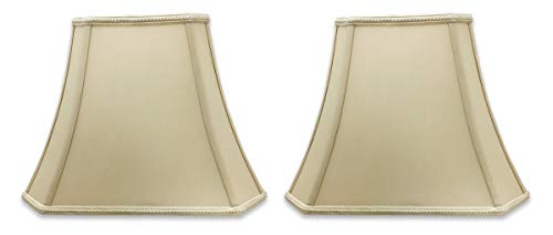 DSO-68-14BG-2 Rectangle Cut Corner Bell Designer Lamp Shade, (6x8) x (9x14) x 10.625, Beige, 2-Pack ((6 x 8) x (9 x 14) x 10.625 / Beige - 2 Pack)