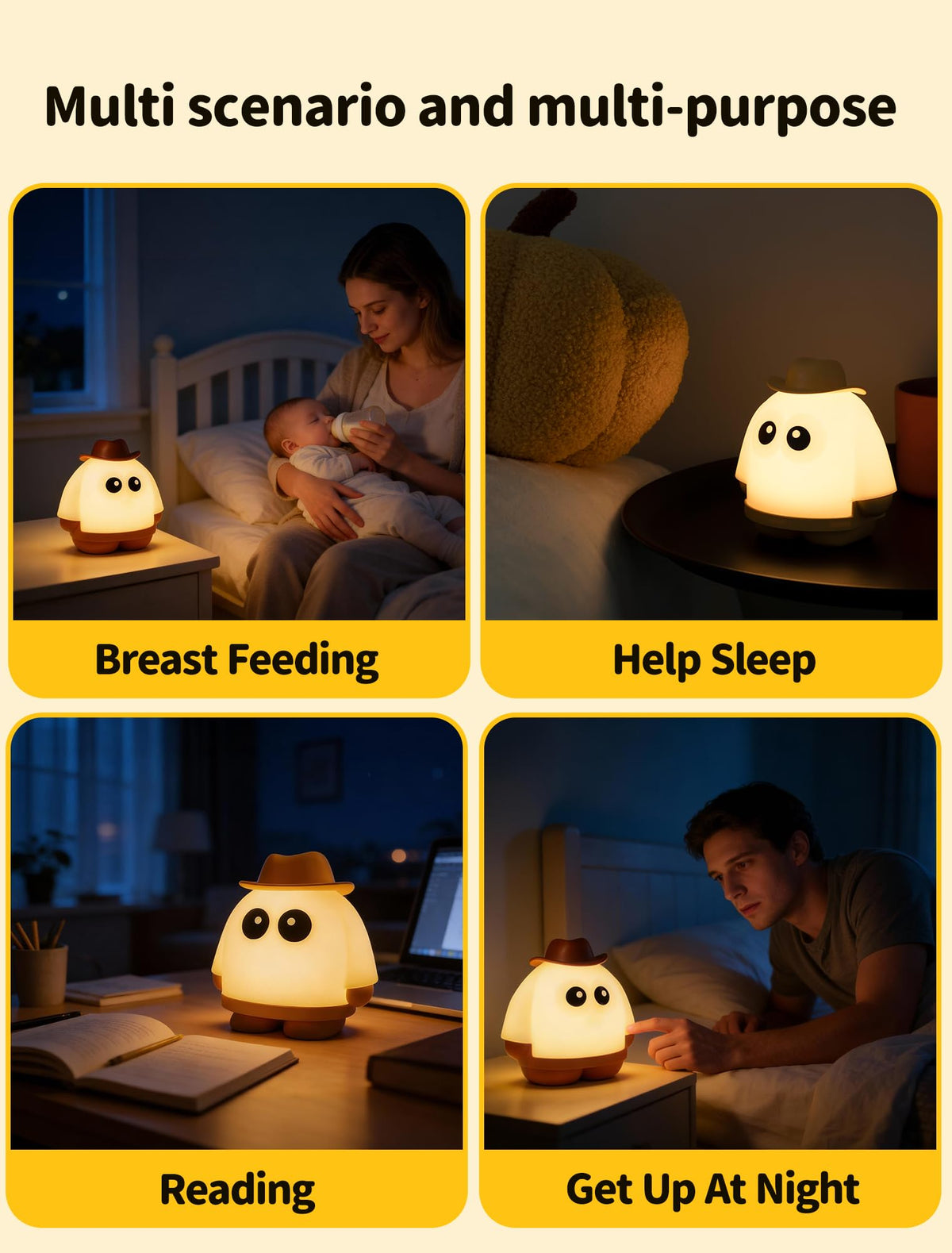 Halloween Ghost Night Light (Ghost-Yellow)