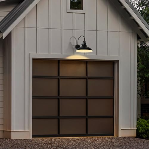 Dusk to Dawn Sensor Outdoor Barn Light Fixture (Black+White / 01-DDRZ004-1PACK(Dusk to Dawn))