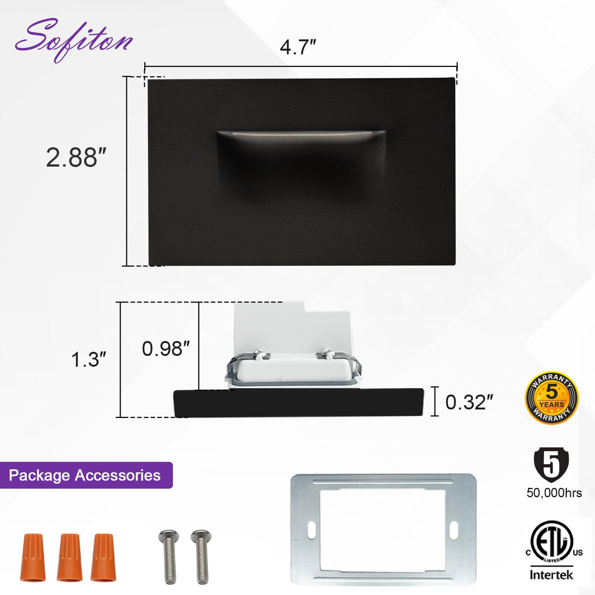 12 Pack Horizontal LED Step Lights (Horizontal-Black / 12 Pack)