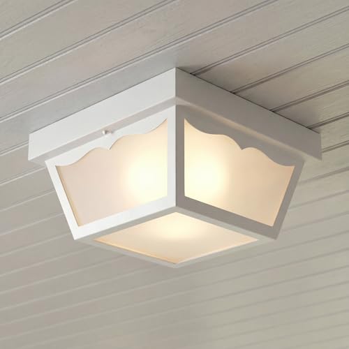 10.25" 2 Light Flush Mount Light (White / 10.25-Inch Diameter x 5.5-Inch Height / 2-Light)